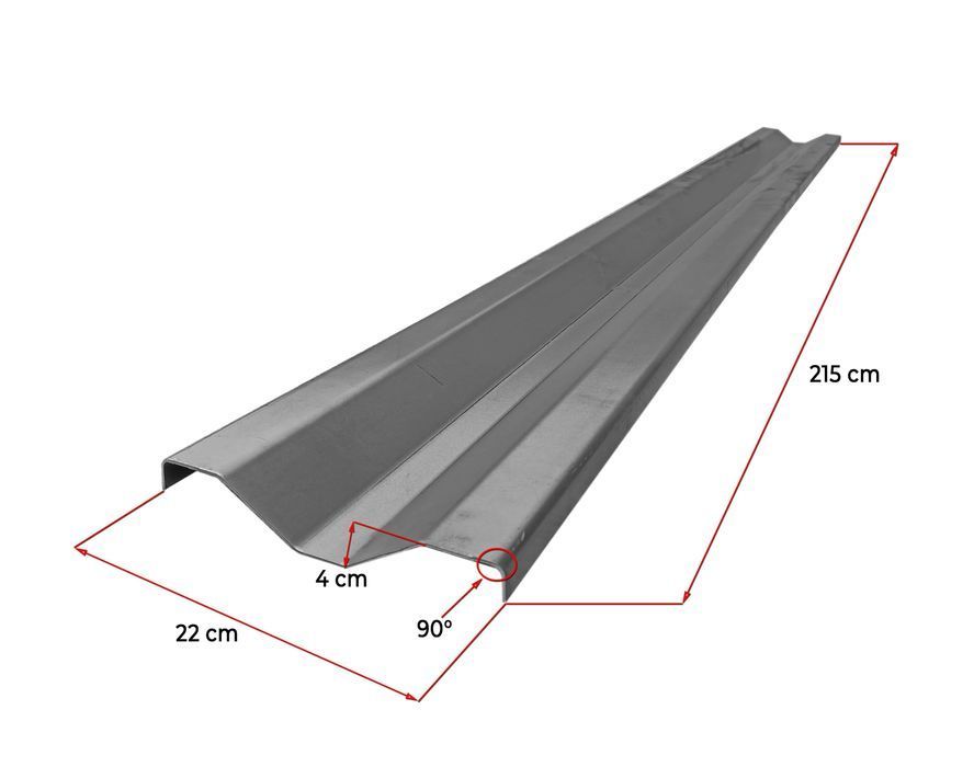 Blacha 2 mm profilowana duży trapez długość 215 cm wysokość 22 cm