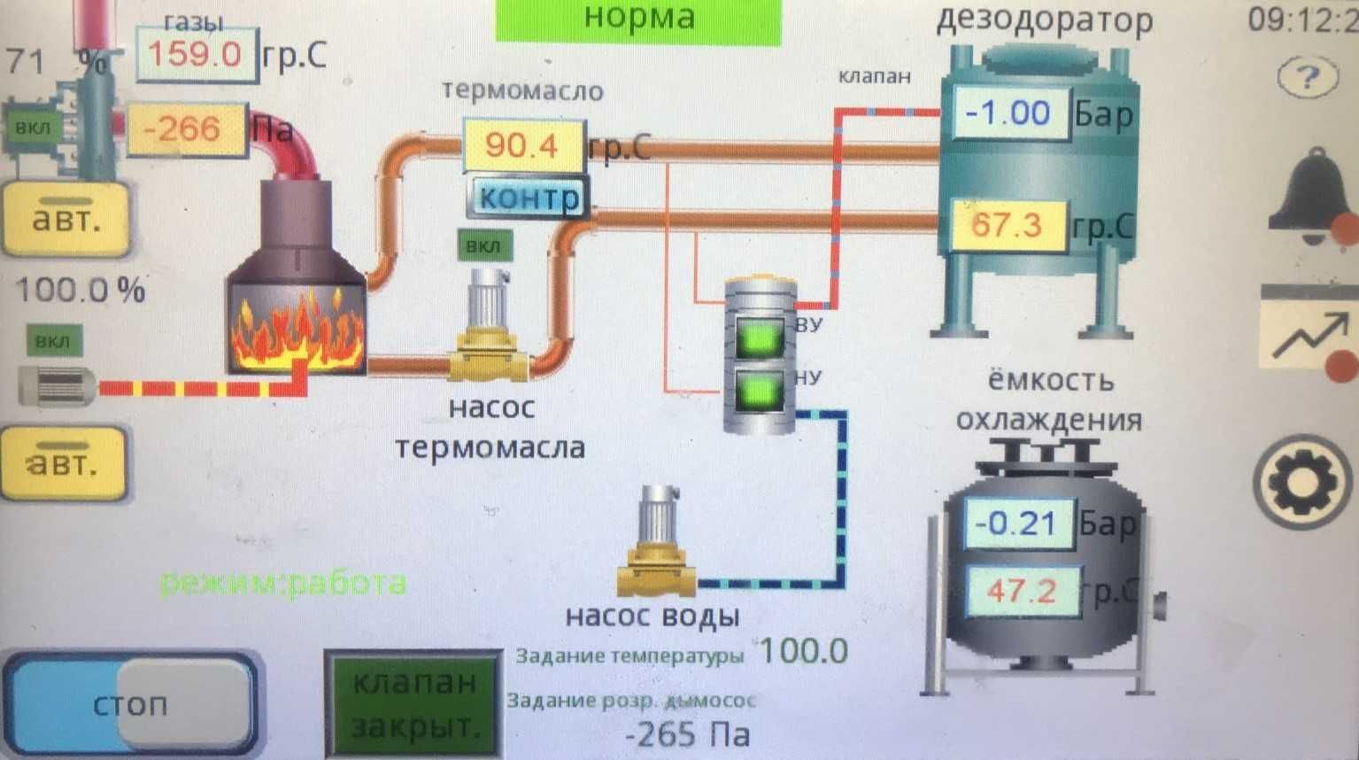 Котел паровий, термомасляний. Парогенератор твердопаливний, газовий.