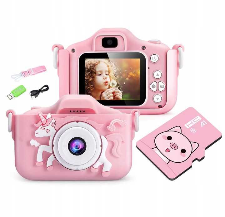 Aparat Cyfrowy dla Dzieci Dziecka Fotograficzny JEDNOROŻEC + Karta 4GB