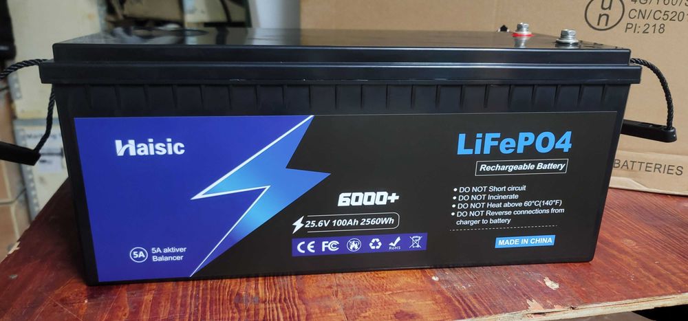 Акумулятор LiFePo4 12В 100 200А 24В 100А Активний баланс 5А Bluetooth