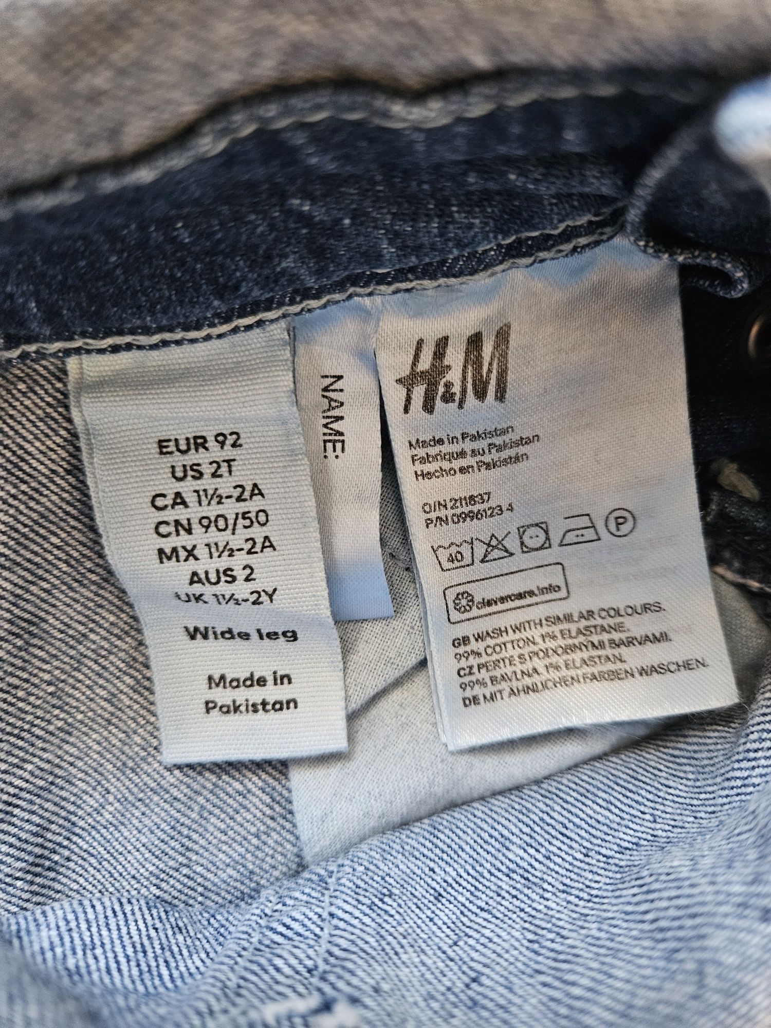 Ogrodniczki jeansowe H&M dziewczęce roz.92