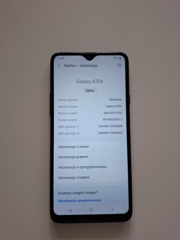 Telefon samsung a20s 32G czarny