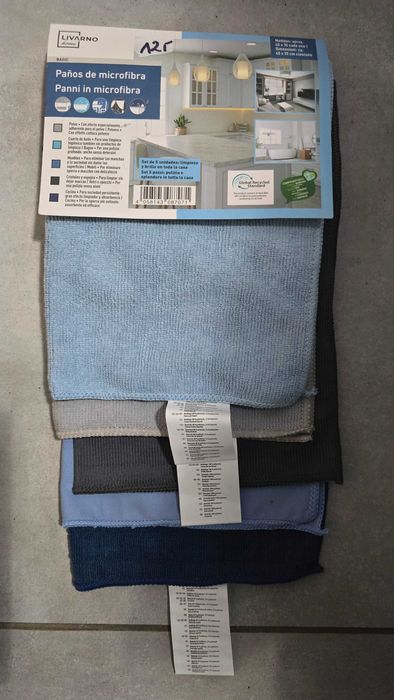 LIVARNO Ściereczki z mikrofibry 5szt - Zestaw do różnych zastosowań.