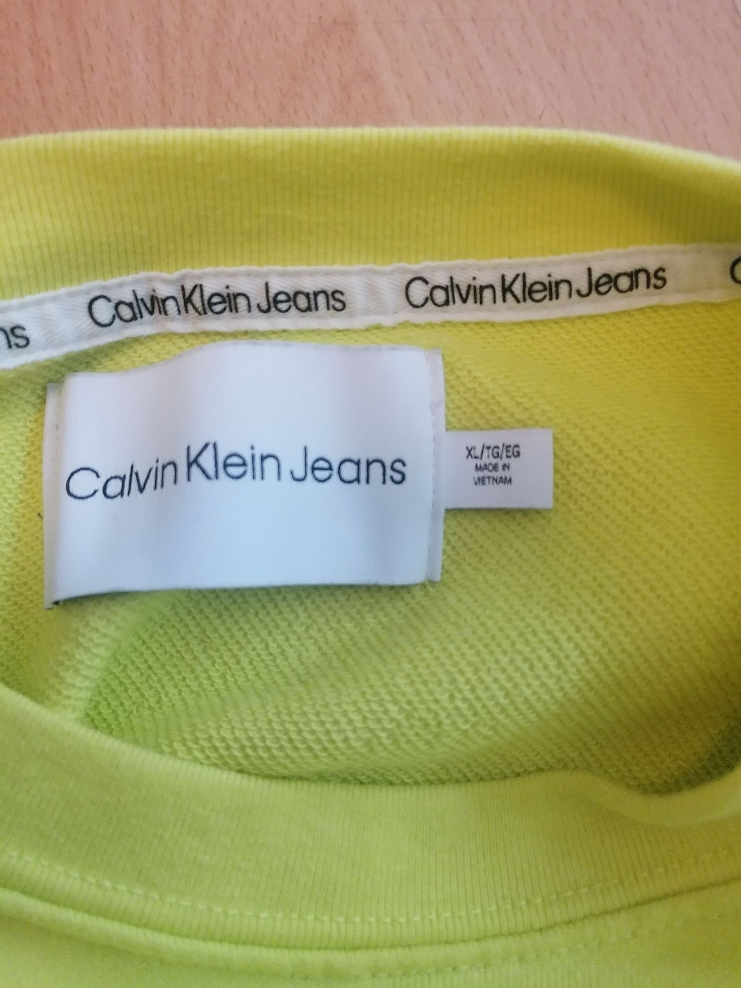 Limonkowa bluza Calvin Klein XL oversize USA oryginalna