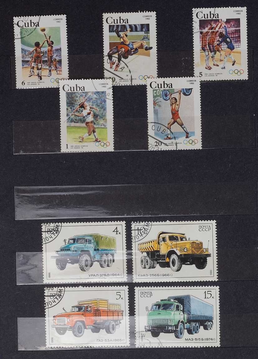 Znaczki pocztowe Kuba , CCCP ( ZSRR ), Mongolia. Kolekcje tematyczne.