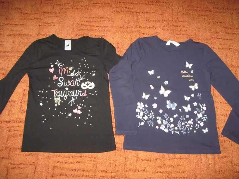 Bluzki dziewczęce C&A i H&M rozm.134/140 dł.rękaw