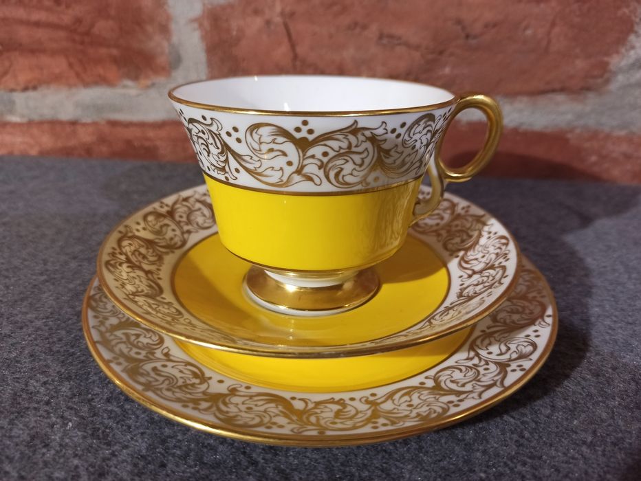Porcelana Anglia Adderley TRIO Filiżanka Złocona  Piękna