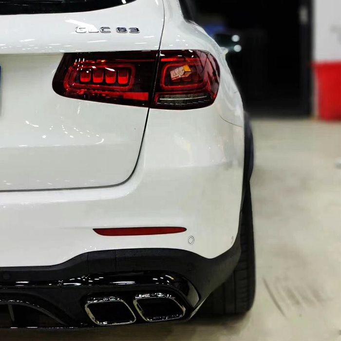 Рестайлинг GLC63 AMG 2022 на Mercedes GLC X253 2015+ Обвес бампер фары