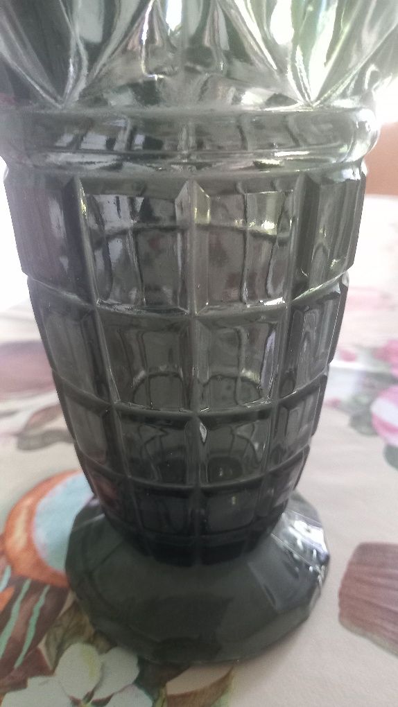 Wazon szkło przesroczyste PRL Wys 19cm