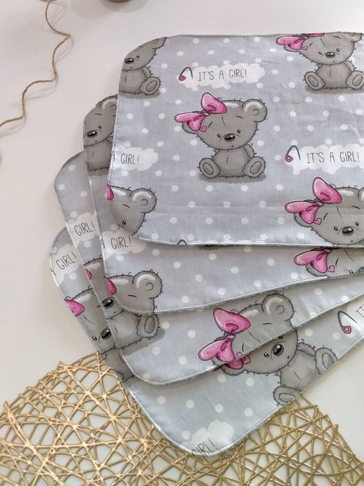 Непромокашки-серветки для зригувань новонароджених, розміри та принти