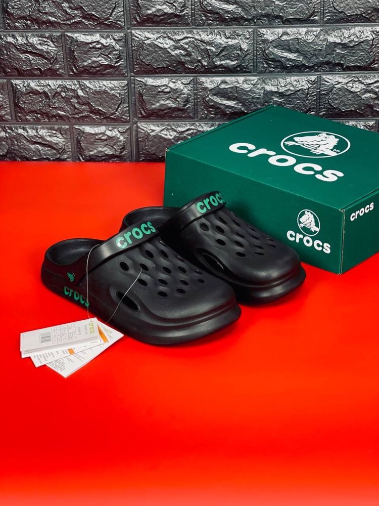 Шлепанцы Crocs мужские Сабо кроксы шлепки резиновые черные