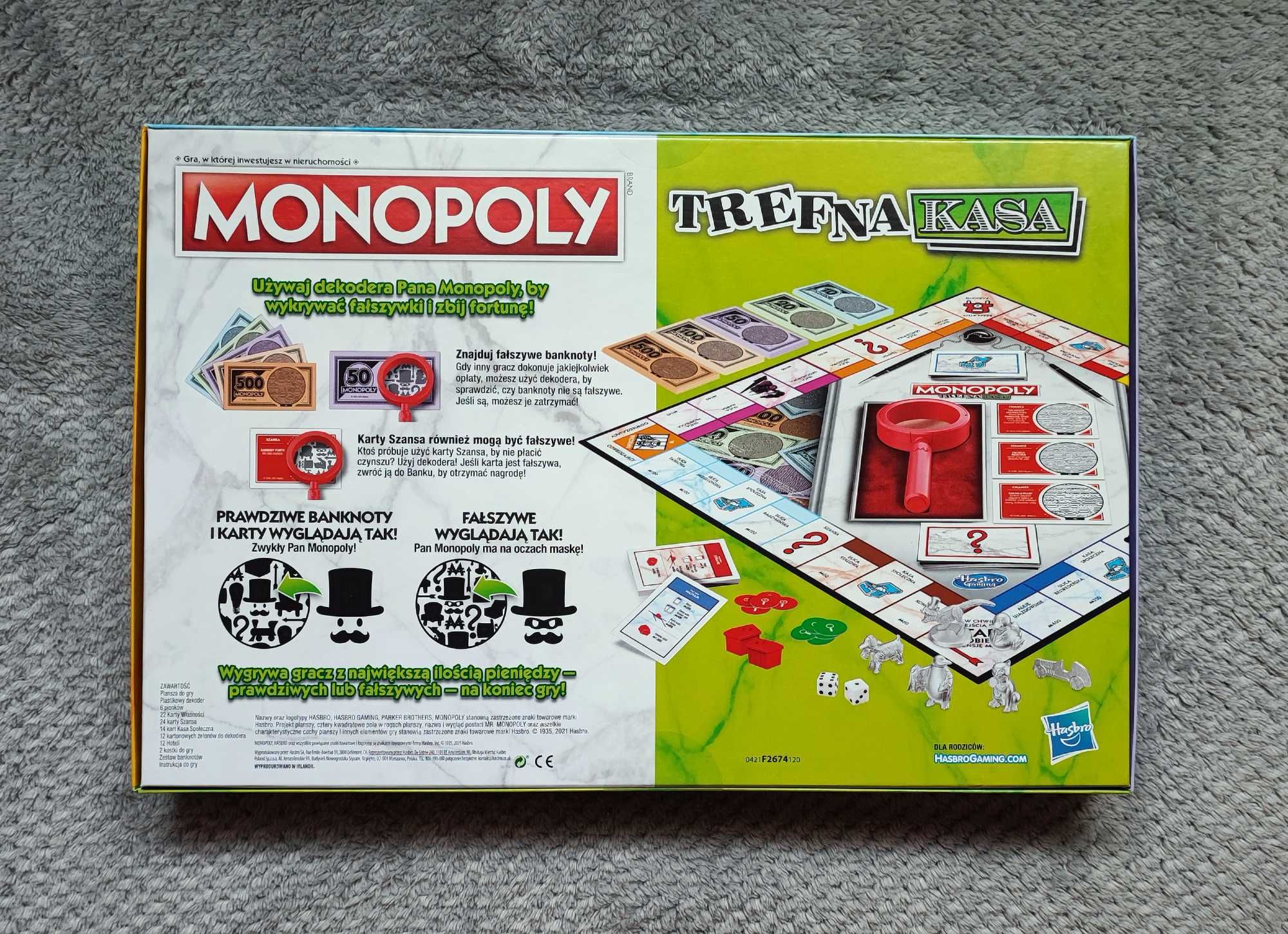 NOWE HASBRO Monopoly Trefna Kasa