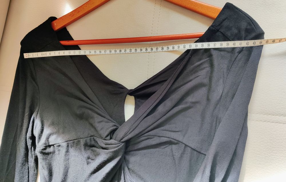 Túnica, manga comprida, preta, Desigual, S