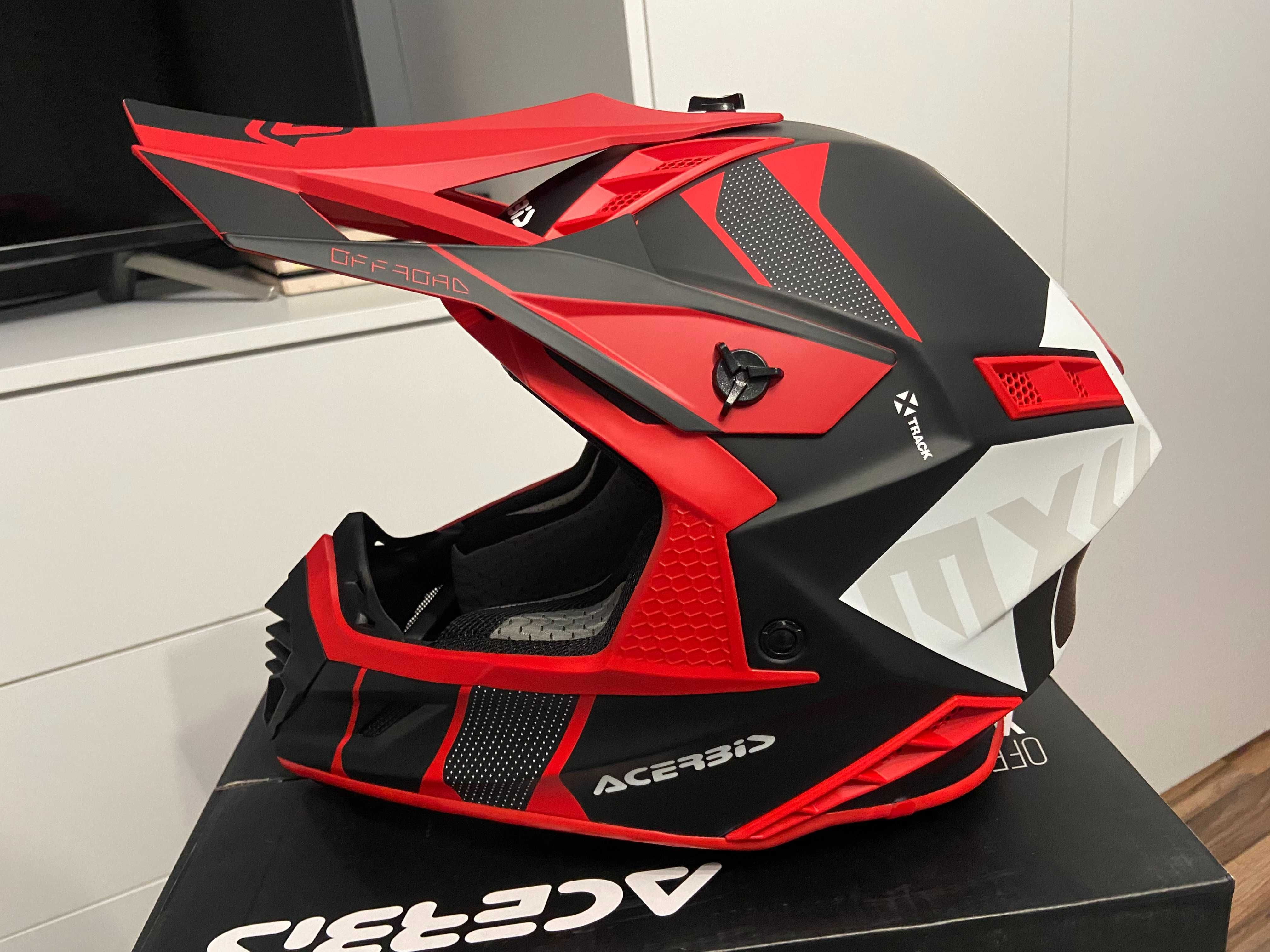 Kask ACERBIS X-Track 2206 Black Red (cross,quad,enduro)GWARANCJA