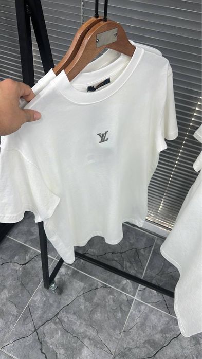 TOP Чоловіча котонова брендова футболка чорна/біла M,L,XL,2XLШОУРУМ