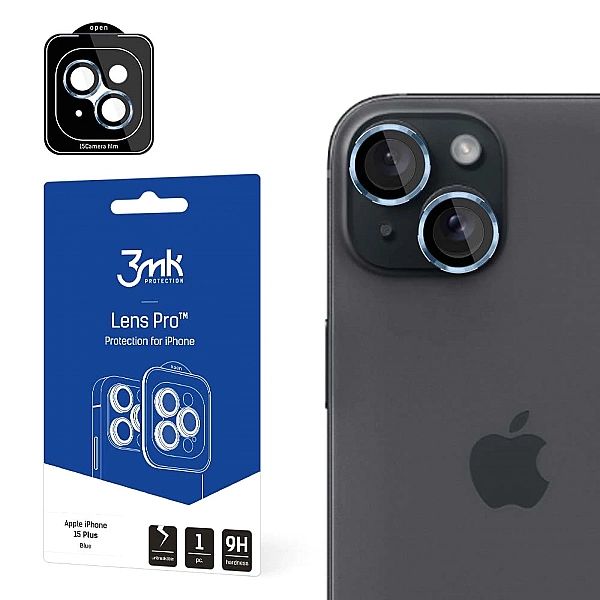 Osłona na aparat 3mk Lens Protection Pro z niebieską ramką do iPhone 1