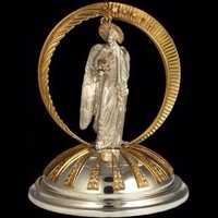 Серебро скульптура "Ангел-Хранитель" (золото,фианиты,серебро)