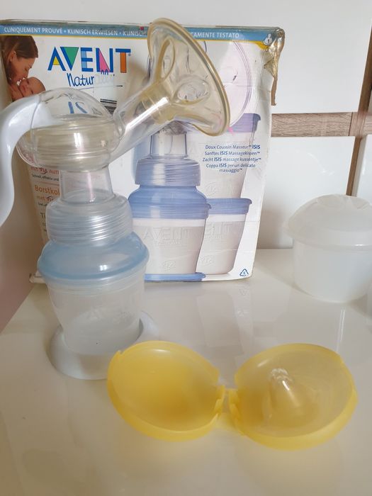 Laktator ręczny Avent + Medela silikonowe nakładki