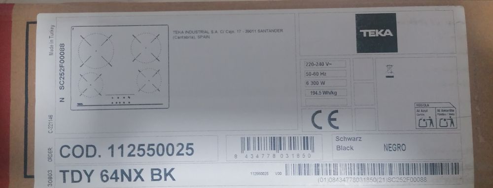 Placa vitro cerâmica Teka