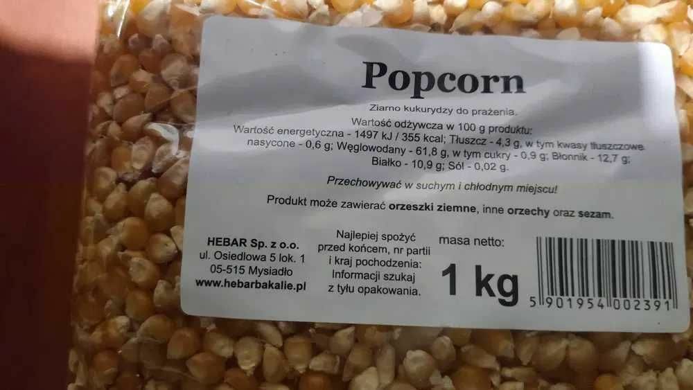 Popcorn kukurydza ziarno 1 kg
