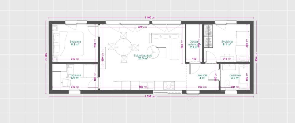BONIFACY Dom 70m2 MODUŁOWY Szkieletowy Na Zgłoszenie Całoroczny WT2021