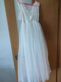 Biała śliczna nowa sukienka, rozm. 146