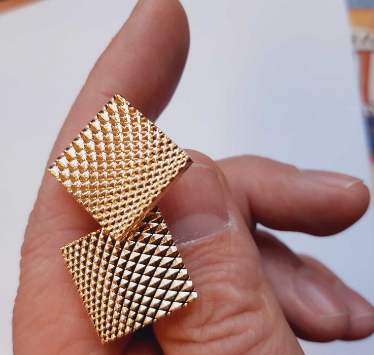 Złote spinki mankietowe do mankietów do koszuli wesele ślub komunia