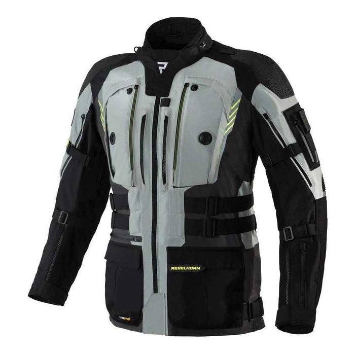 Kurtka motocyklowa REBELHORN PATROL grey/black/flo yellow rozmiar S
