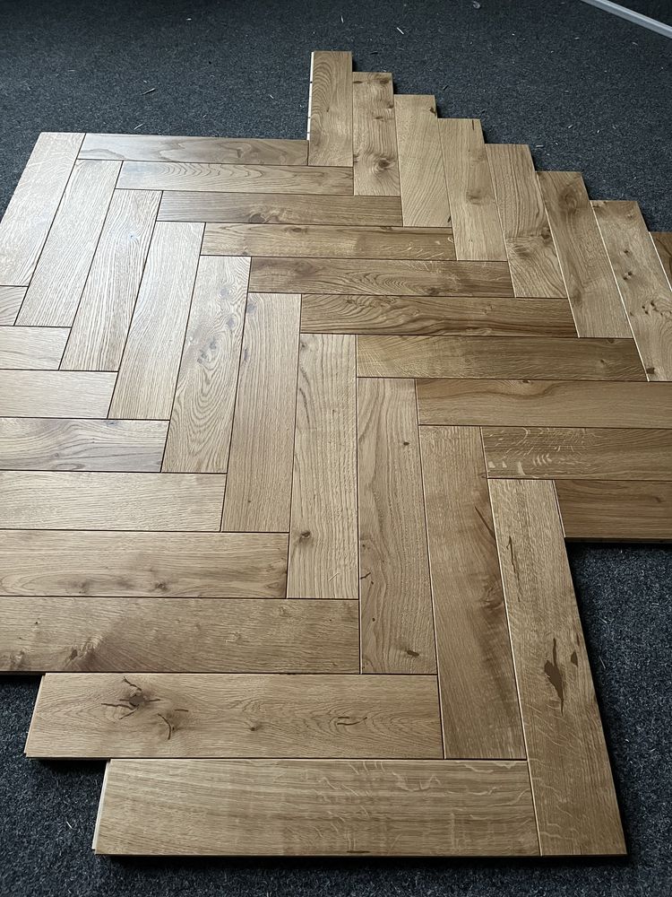 Podłoga Drewniana Jodełka Dąb Rustic,15x90x450mm, OlejUV x2, od ręki