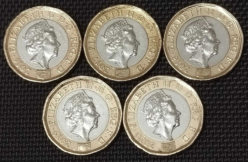 Колекція монет  Велика Британія 1 фунт, 2016-2020 рр.