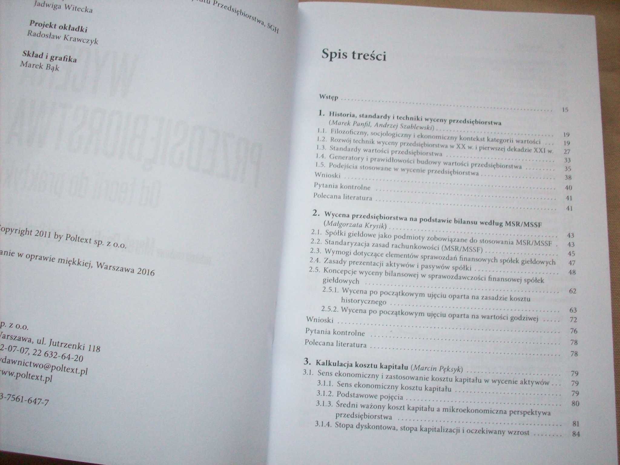 Wycena przedsiębiorstw. Od teorii do praktyki, Panfil & Szablewski.