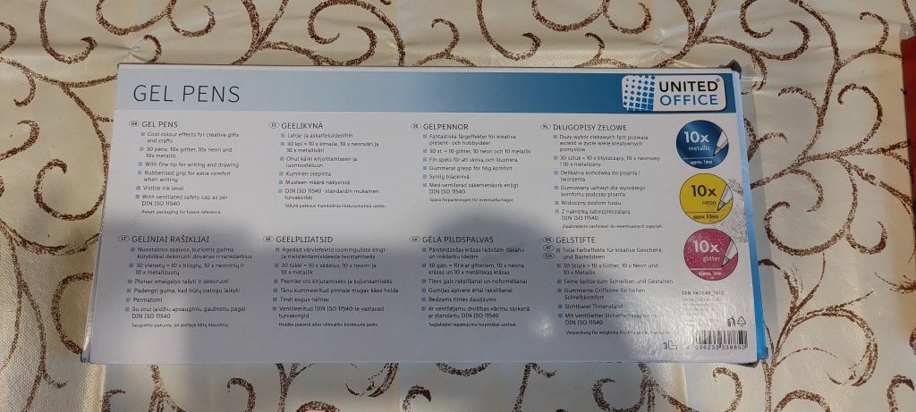 Zestaw długopisów żelowych United Office – 30 sztuk – NOWE