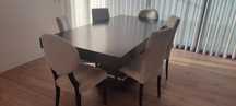 Mesa de sala 2m x 1m cor wengué + 6 cadeiras