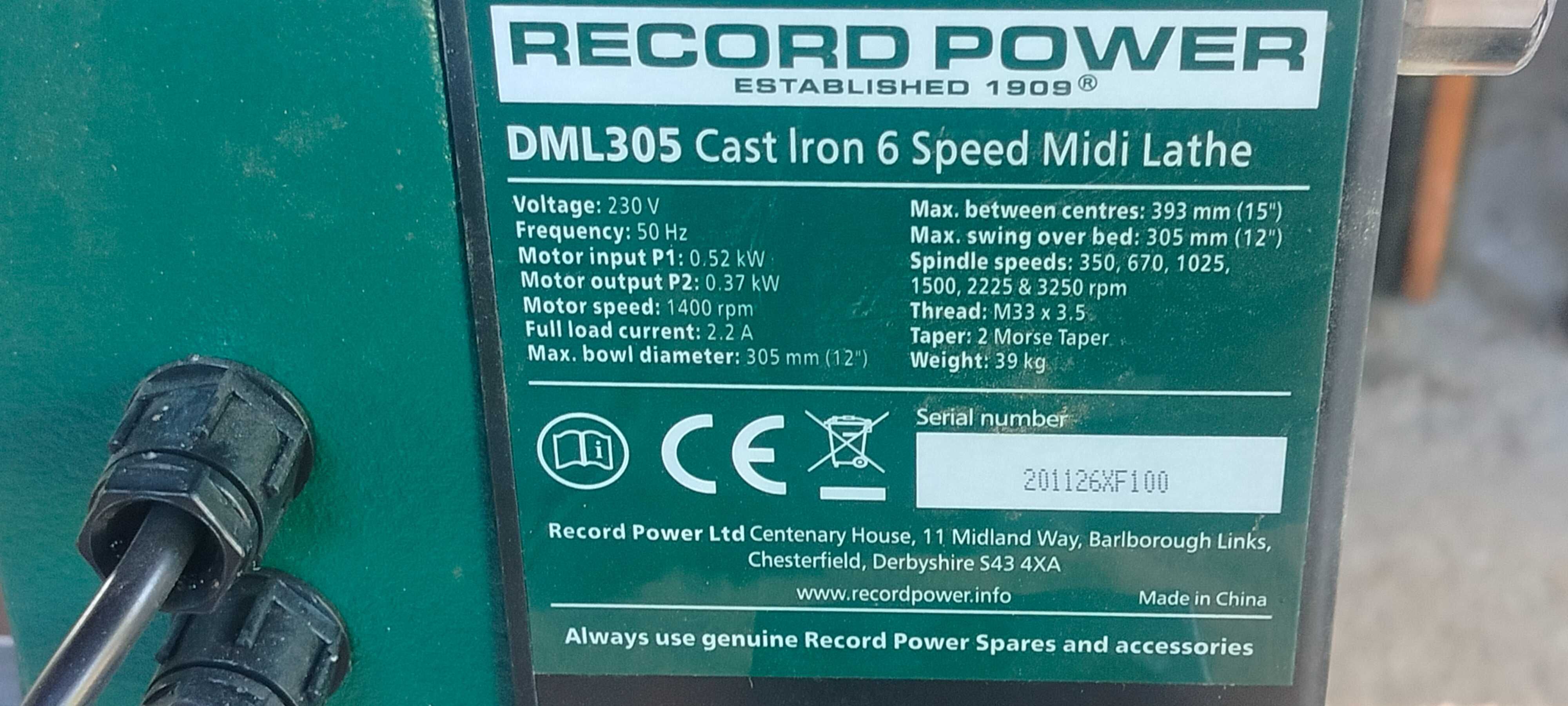 Tokarka do drewna Record Power DML 305