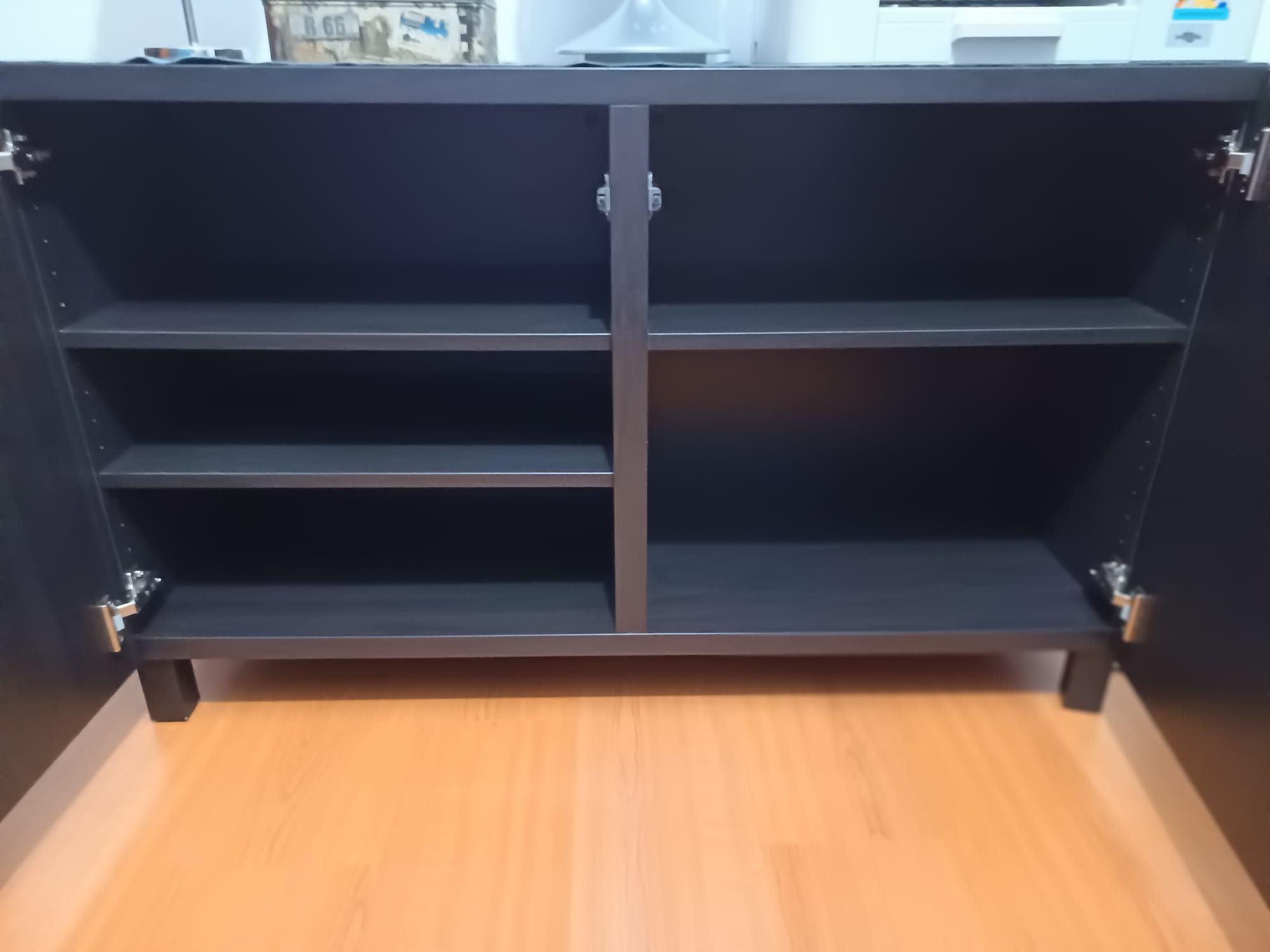 Aparador IKEA Bestå Comb arrumação c/portas, pret-cast/Lappviken/Stubb