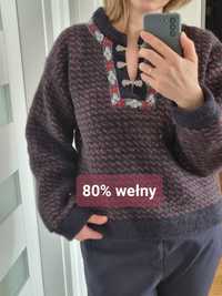 Norweski, wełniany sweter