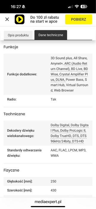 Kino domowe samsung HT -F5550