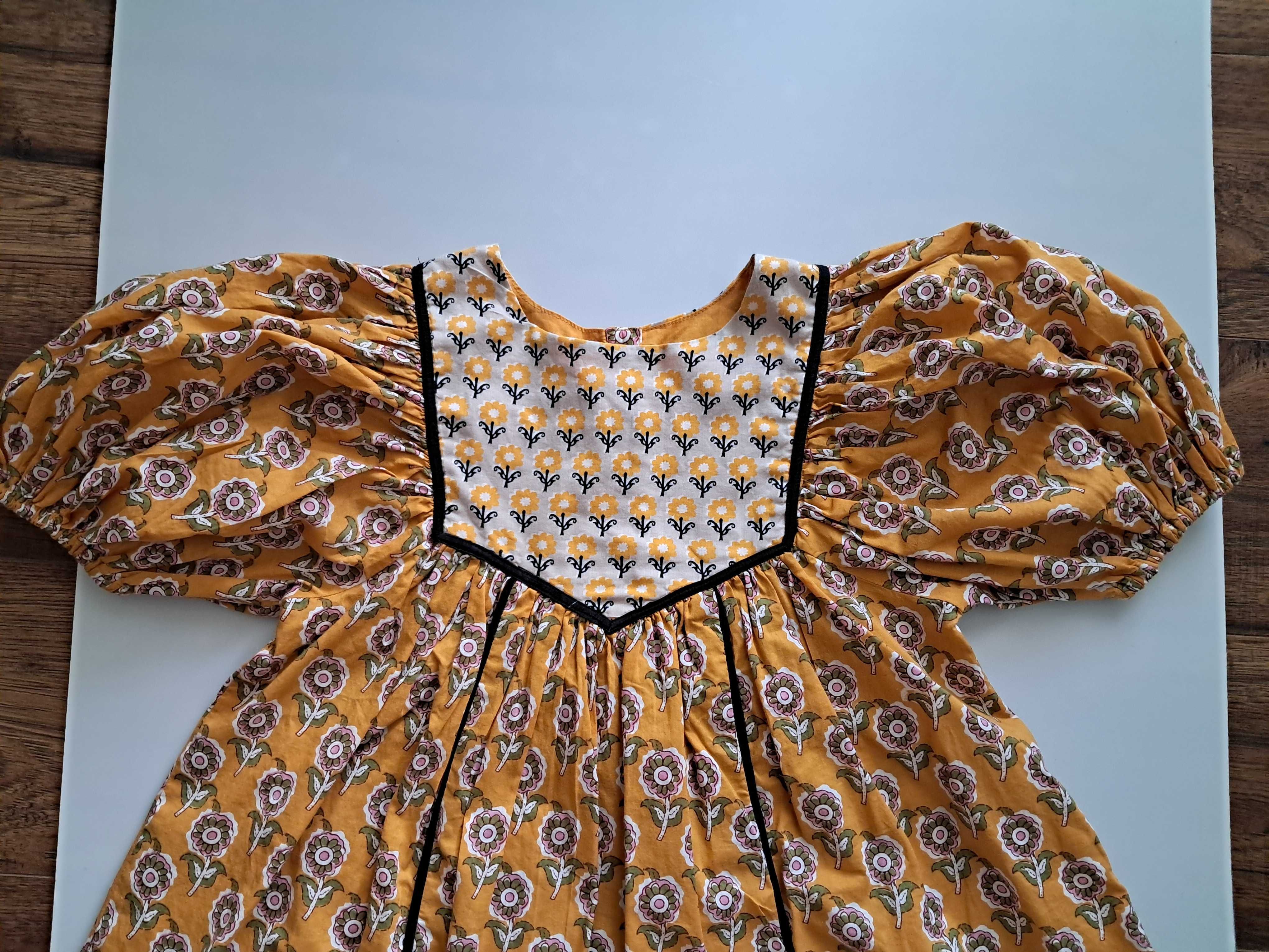 Śliczka sukienka Zara, bawełna, w kwiatki, j. nowa, r. 110 (4-5 lat)