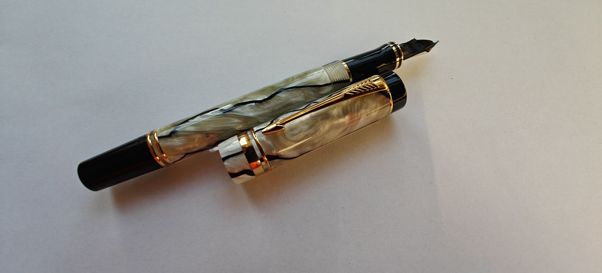 Pióro wieczne Parker Duofold International nowe pearl and black f