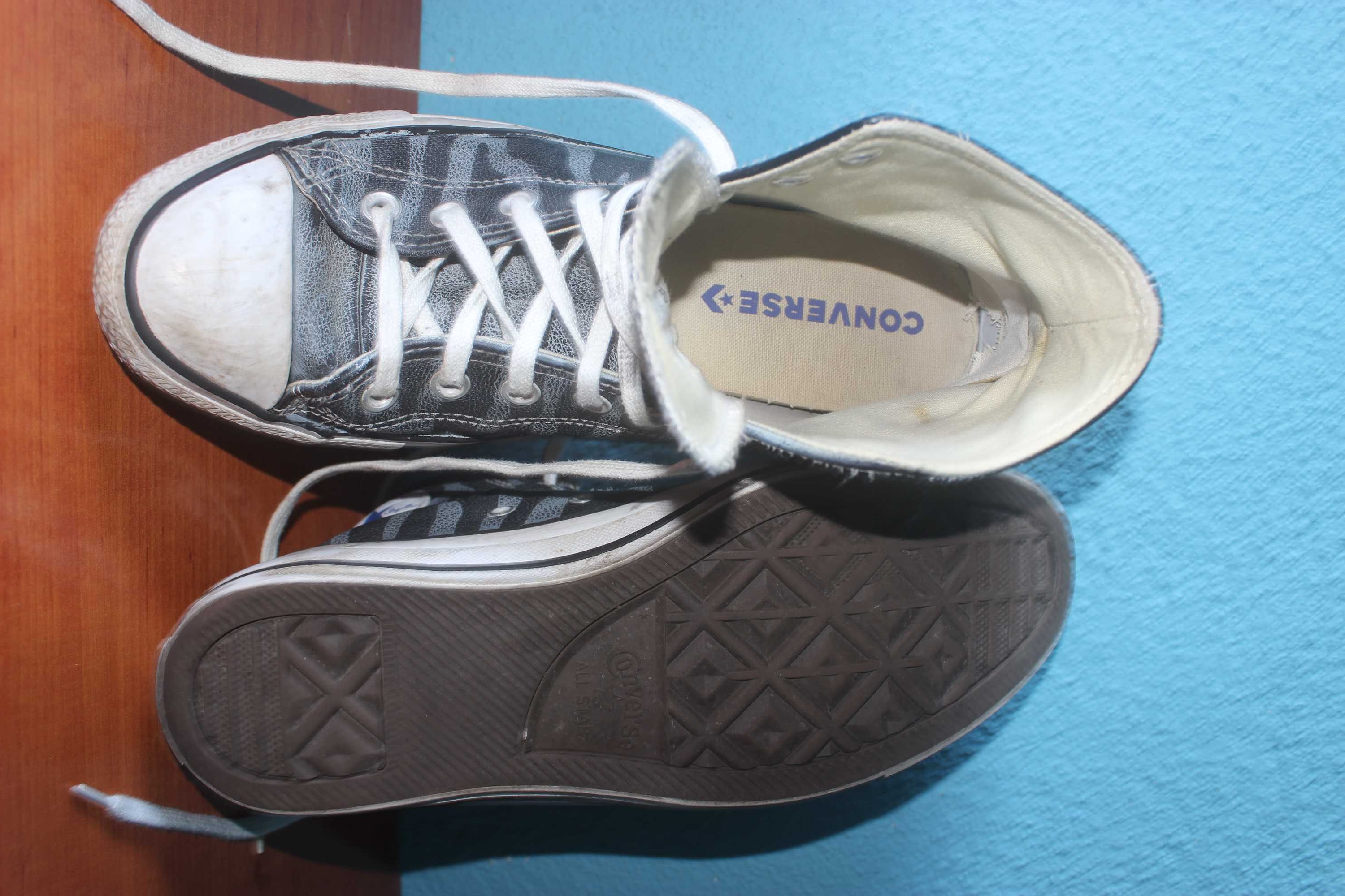Chuck Taylor All Star de couro, Padrão zebra azul Originais