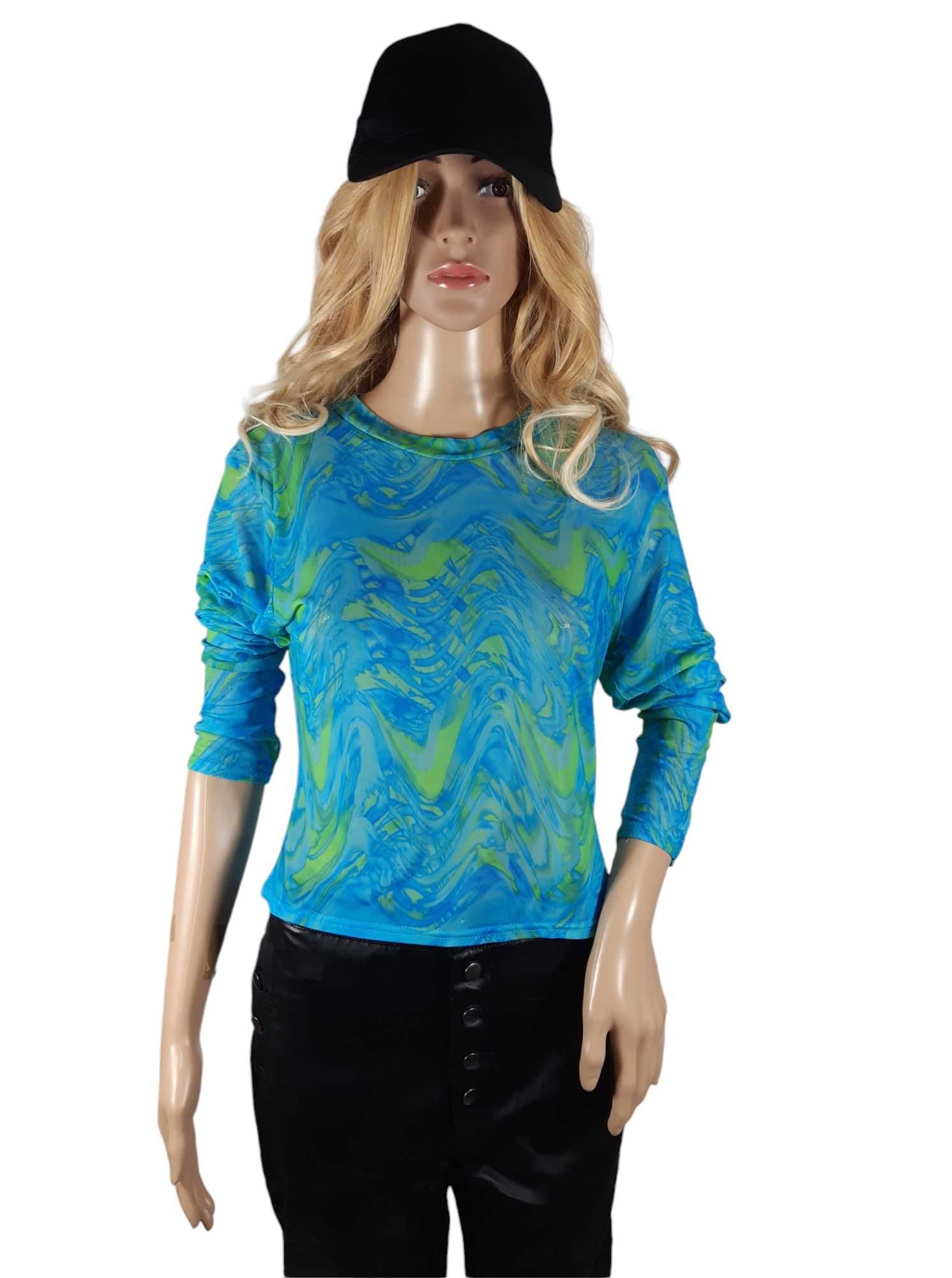 Nowa niebieska bluzka damska mgiełka 40,L/42,XL PrettyLittleThing wzór
