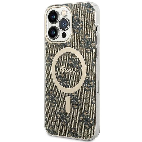 Etui Guess IML 4G MagSafe na iPhone 15 Pro Max - brązowe
