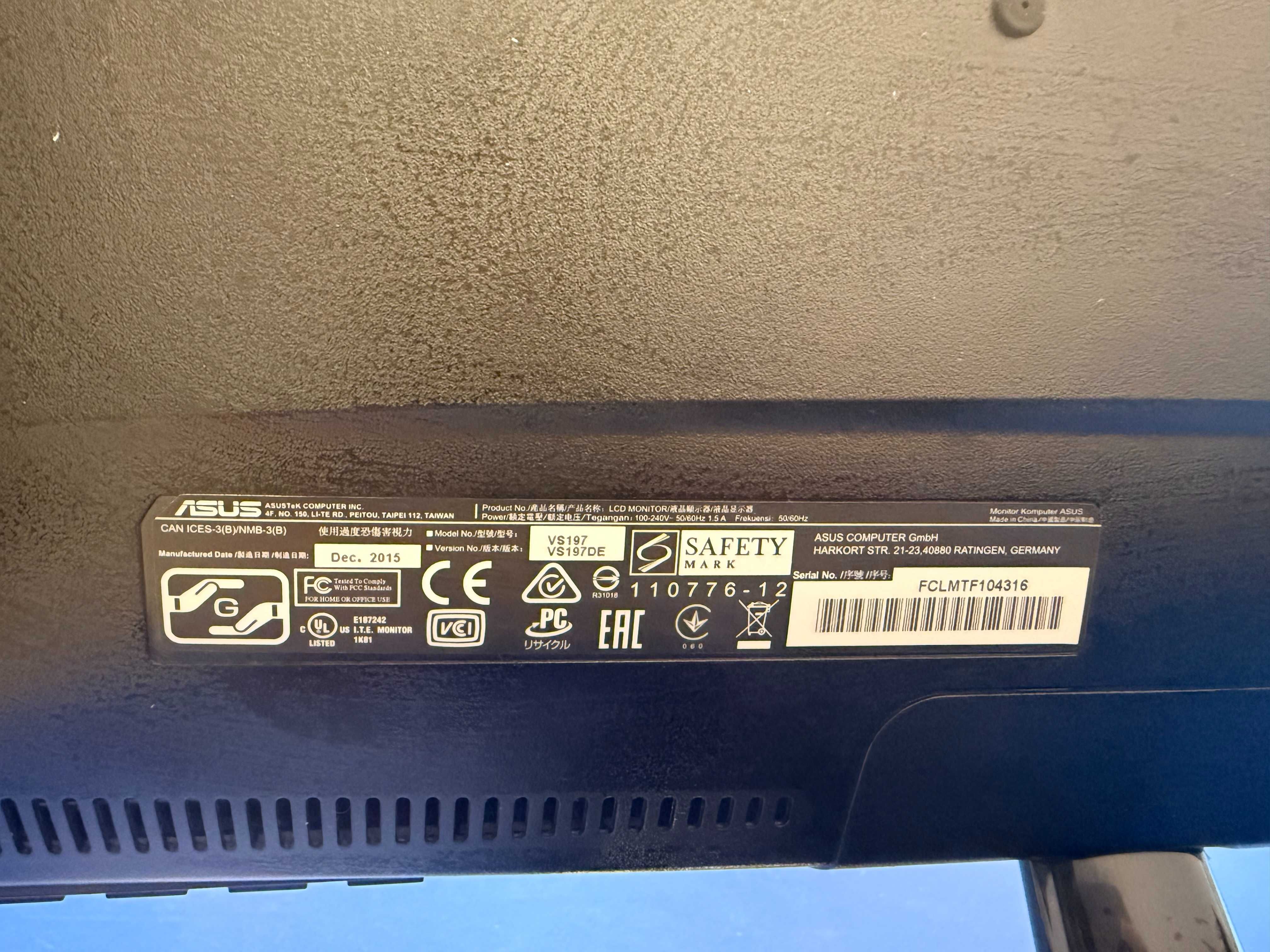Monitor ASUS FCLMTF104316
