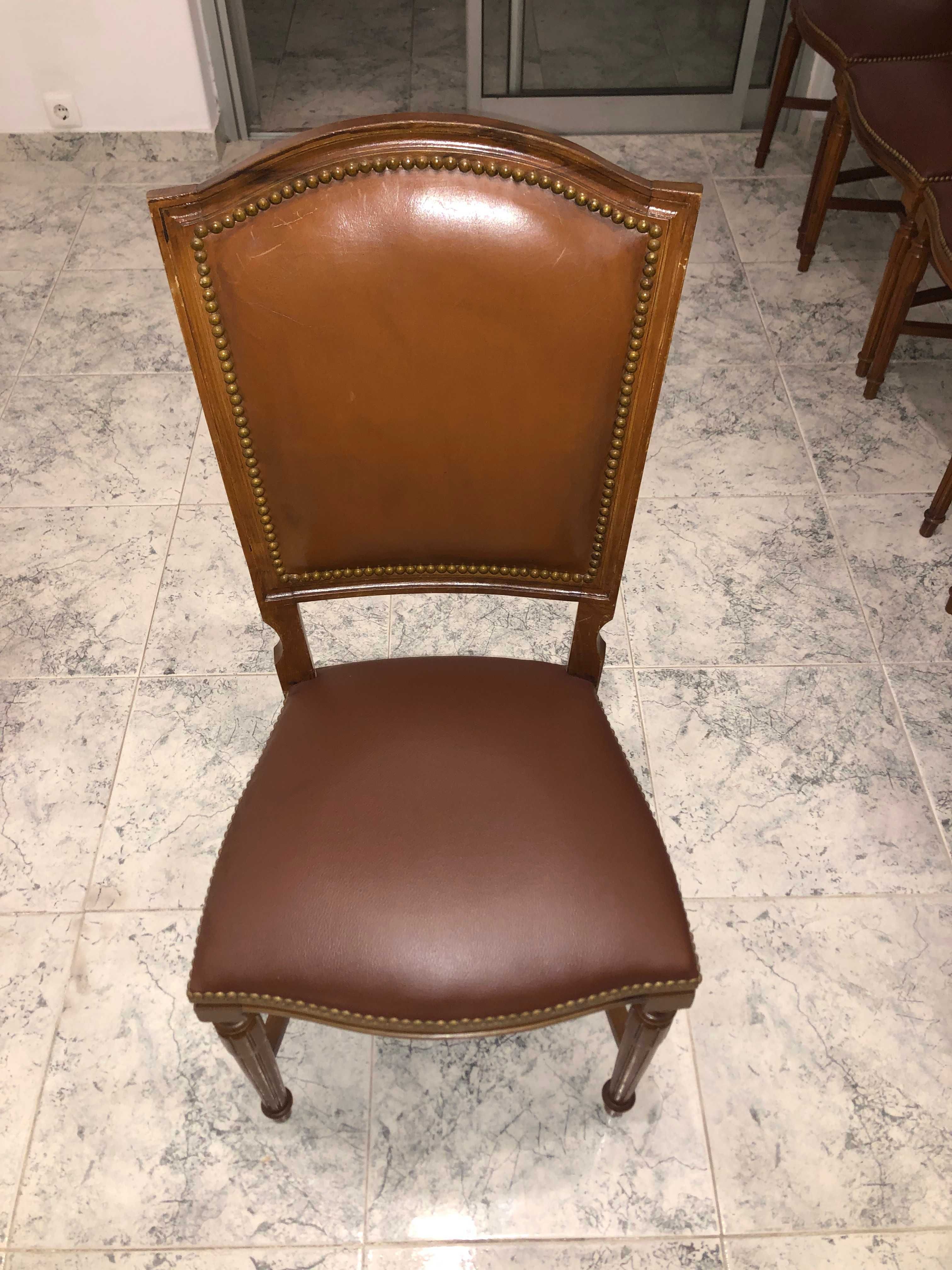 Conjunto de 7 cadeiras de mesa de Sala de Jantar (cor cerejeira)