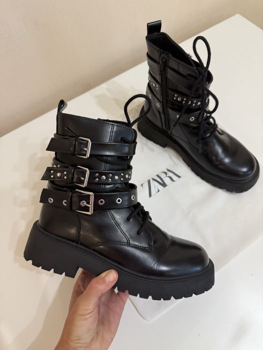 Ботинки Zara шкіра на дівчинку 37 розмір 23 см