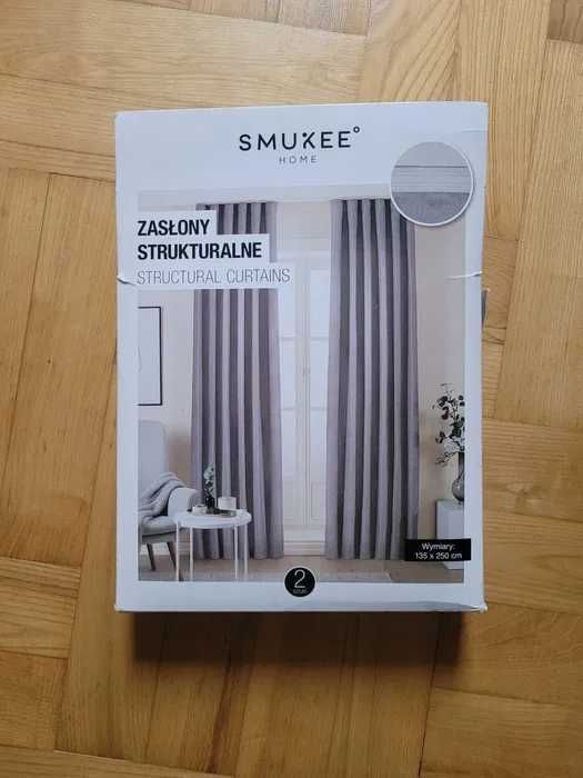 NOWE zasłony strukturalne 2 szt. Smukee 135x250cm zasłona na taśmie