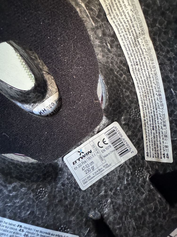 Kask rowerowy Decathlon Btwen różowy rozmiar s
