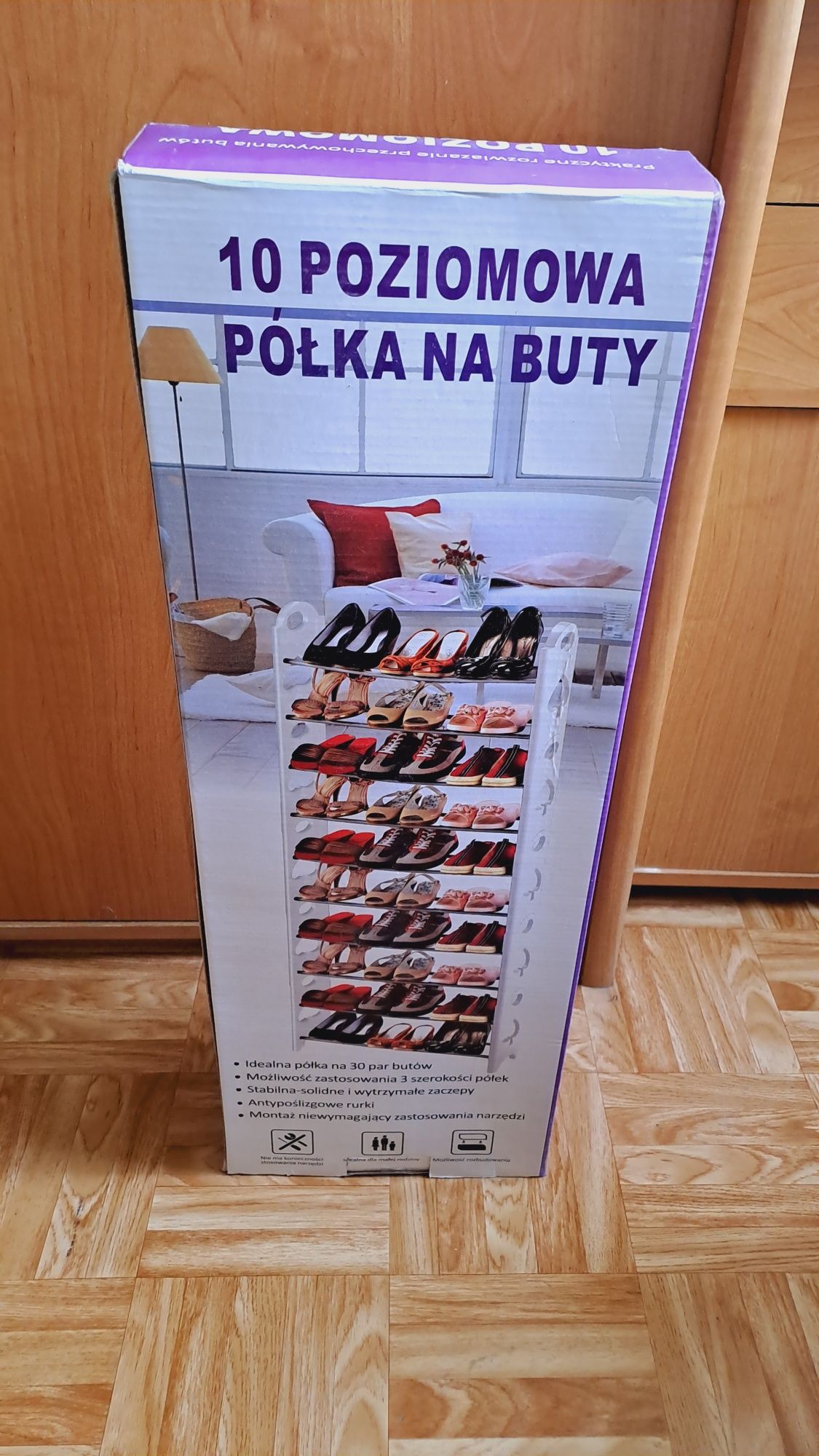 10 poziomowa półka na buty biała