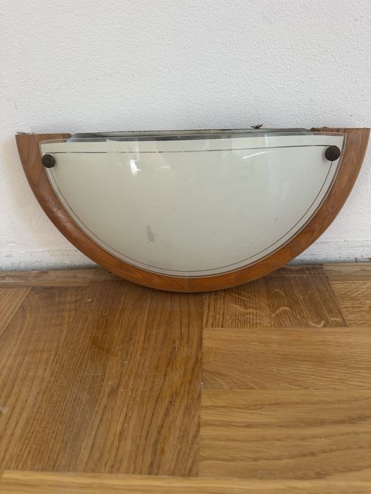 Kinkiet klasyczny drewno bisły klosz