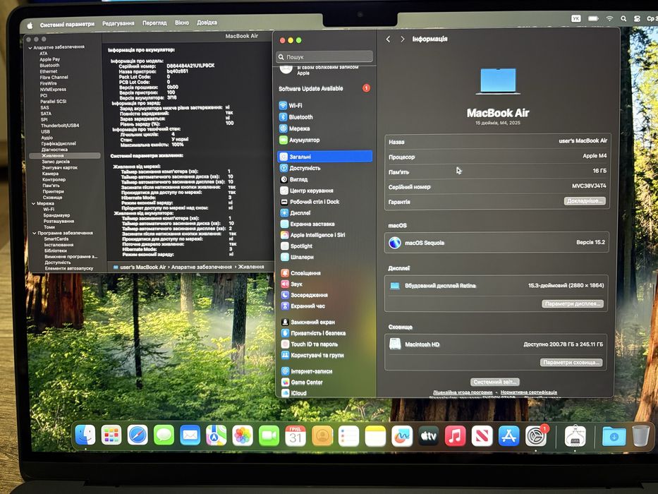 Макбук Apple MacBook Air 15,3" М4 16/256 Midnight, Open box, Гарантия!